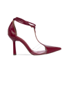 Scarpin Neiva Vermelho com Vinil e Amarração – Sofisticação que se Destaca