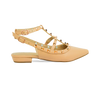 Sapatilhas Mona Flat Nude: Toque de Estilo com Pirâmides