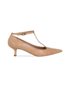 Scarpin Mia Nude com T-Bar e Salto 5cm