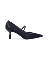 Scarpin Gorete Preto com Tela e Salto 6cm