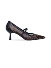 Scarpin Gorete Onça com Tela e Salto 6cm