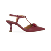 Scarpin Kiara Vinho com Detalhe Monocromático