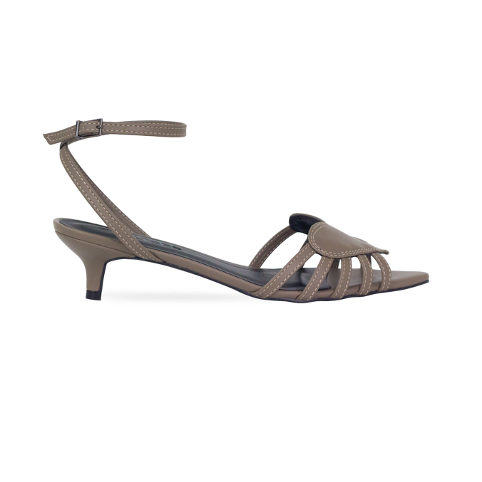 Sandálias Dixie Cinza com Tiras e Salto 4cm