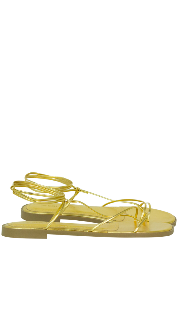 Rasteiras Amber Flat Dourado