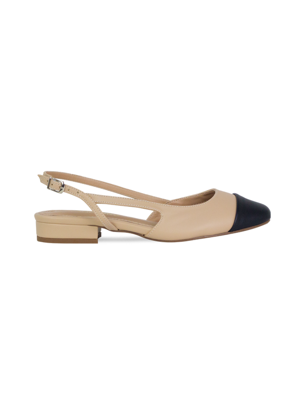 Sapatilha Vonda Flat New Amendoa/Preto - O Elegante Atemporal da Saltare