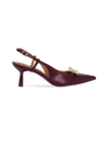 Scarpin Babi Vinho salto de 6cm e Laço Metálico