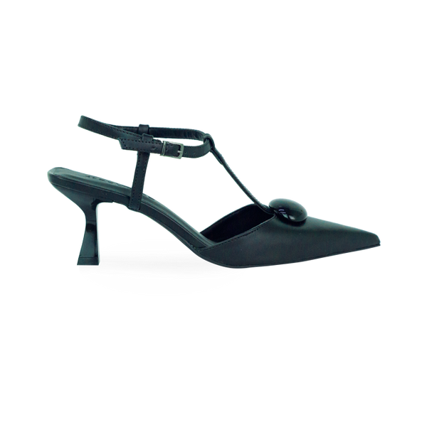 Scarpin Kiara Preto com Detalhe Monocromático