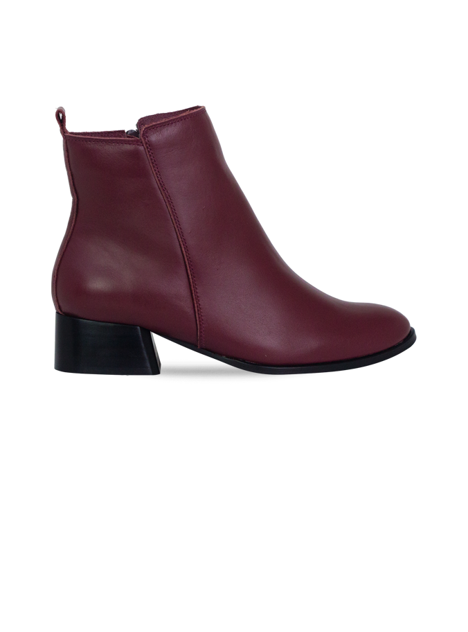 Botas Louvre Vinho com Cano Médio e Salto 4cm