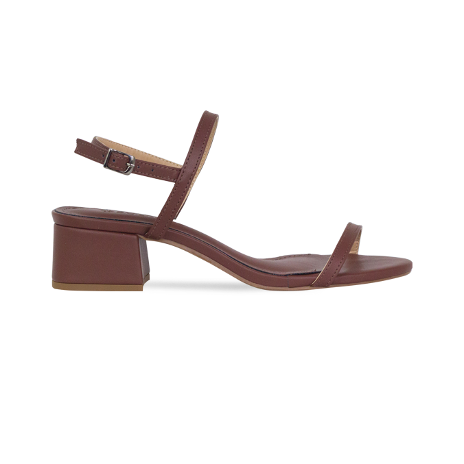 Sandália Adele NP Marrom – Elegância Minimalista com Salto Bloco 4cm