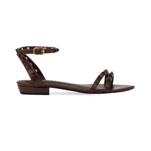 Rasteira Juli Flat Dark Brown
