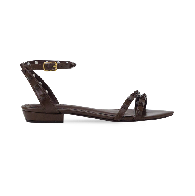 Rasteira Juli Flat Dark Brown