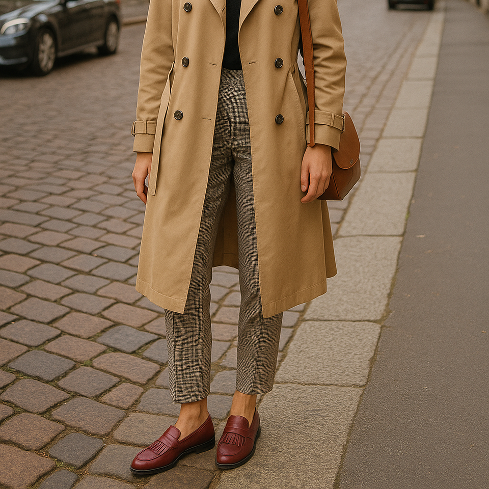 Mocassim Maura Vinho: Detalhe em Franja e Couro Premium para o Inverno