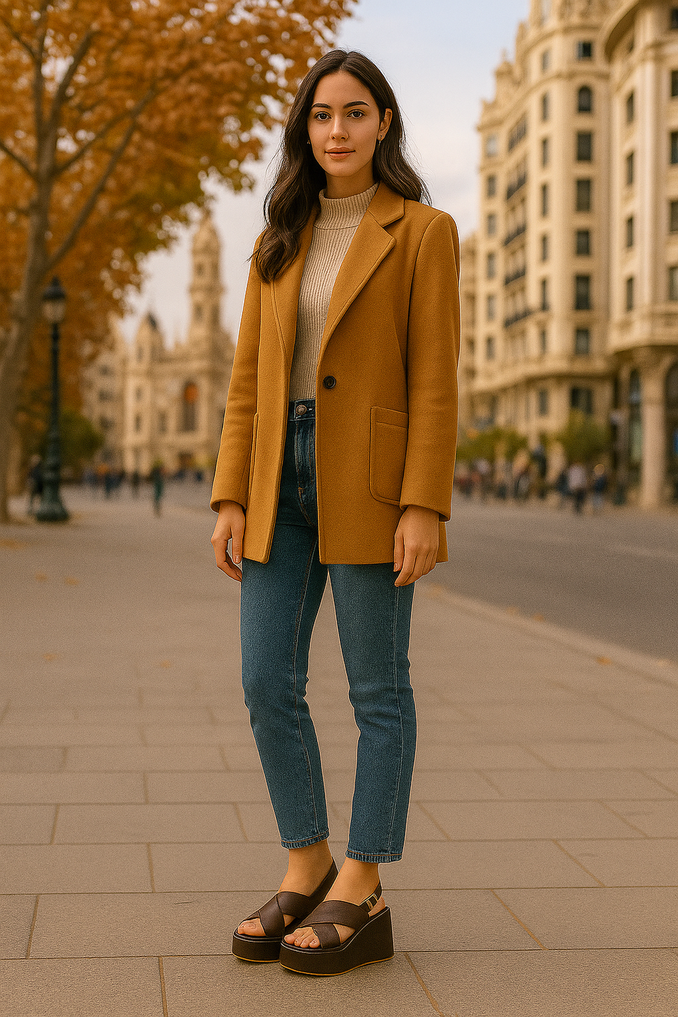 Sandália Anabela Lena Marrom