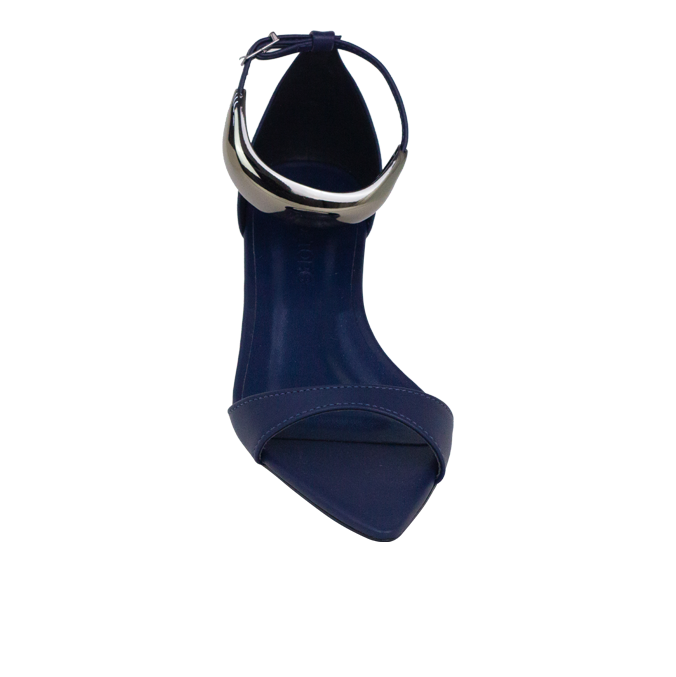 Sandália Nona Azul Salto 4 cm peça no Tornozelo