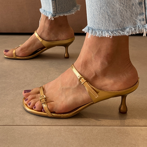 Sandálias Cristal Dourado