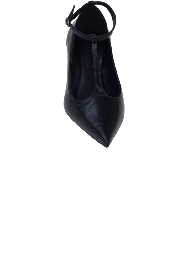 Scarpin Mia Preto com T-Bar e Salto 5cm