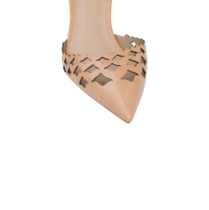 Scarpin Antonela Nude com Vazados e Amarração