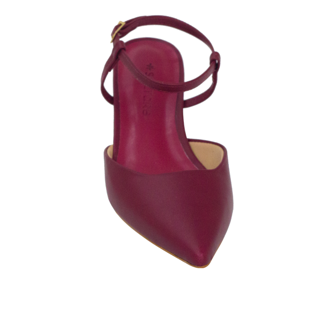 Scarpin Slingback Naura Vinho com Salto de 4cm