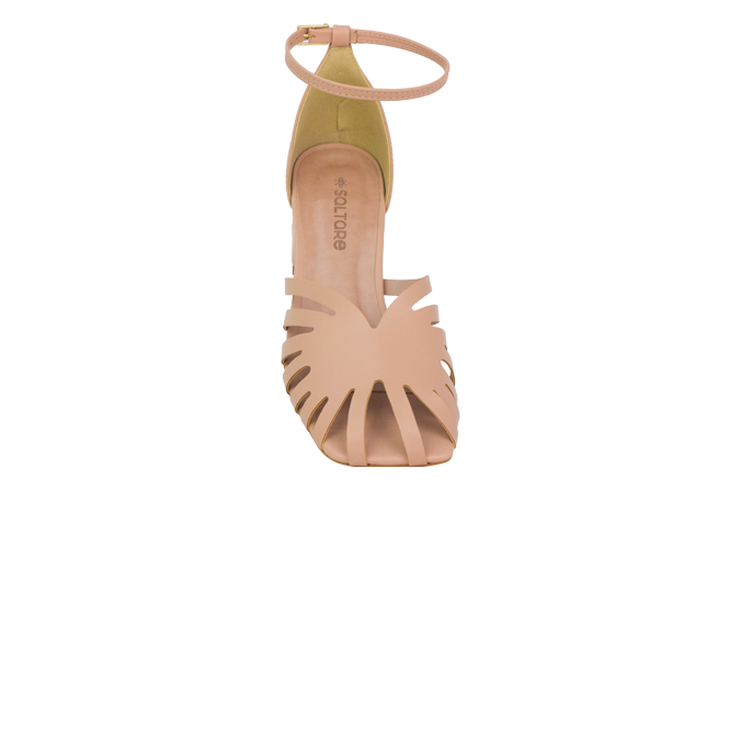 Sandália Larissa Nude de Salto Bloco 5cm