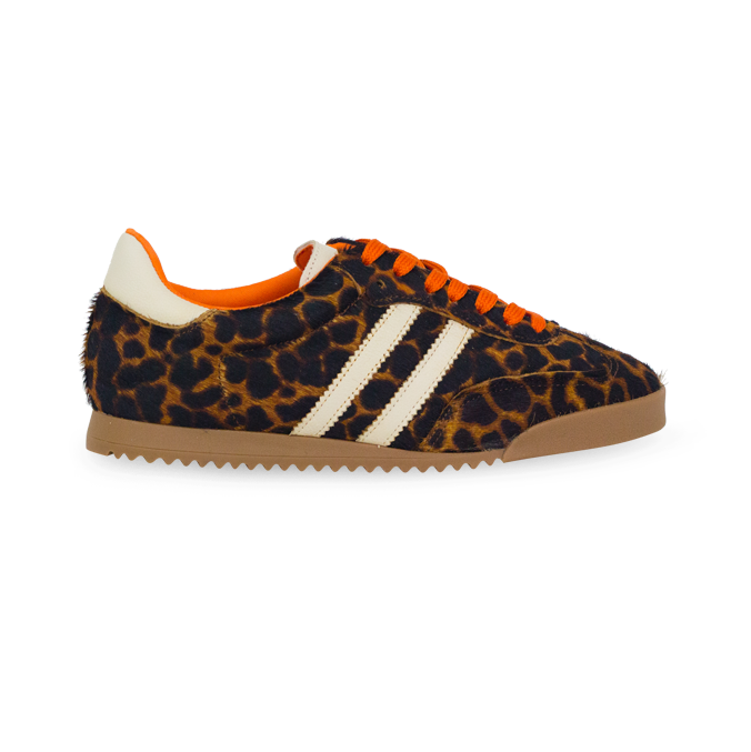 Tênis Betina Onça em Couro Pêlo Animal Print