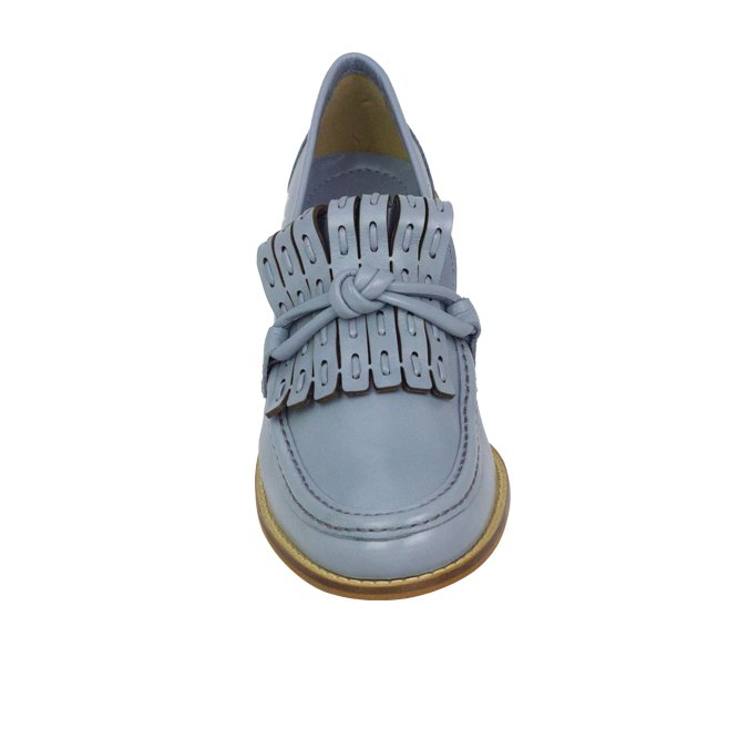 Mocassim Soho Azul com Franja Artesanal