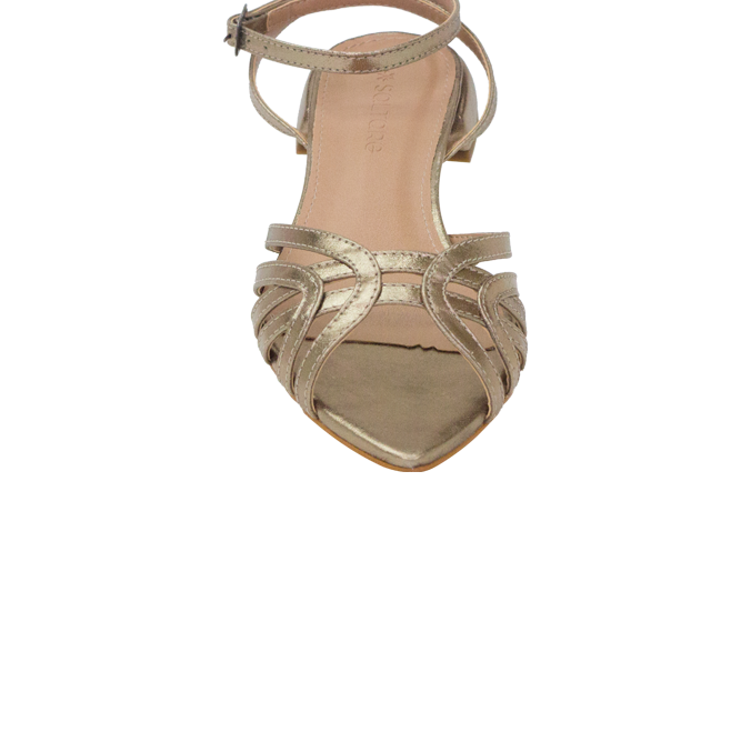 Rasteira Claire Prata Velho