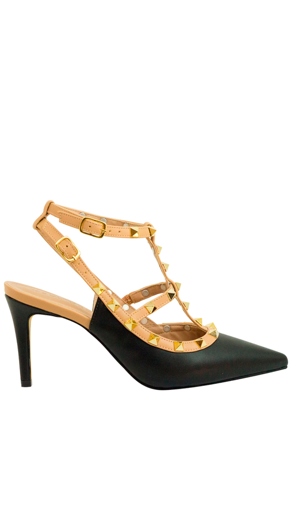 Scarpin Mona 8 Preto/nude