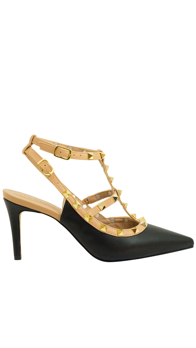 Scarpin Mona 8 Preto/nude