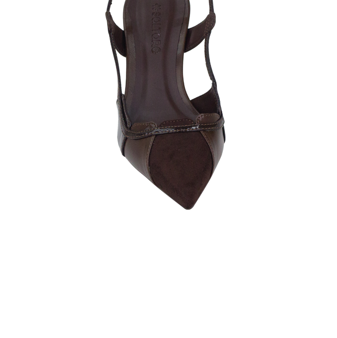 Scarpin Flor Marrom