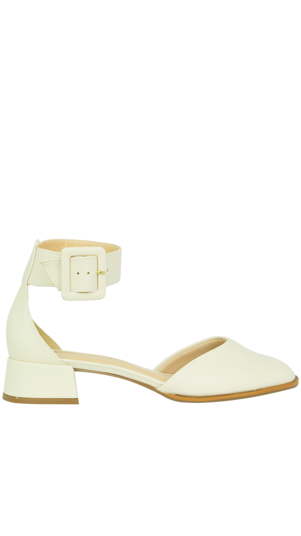 Scarpin Lilian Low Creme