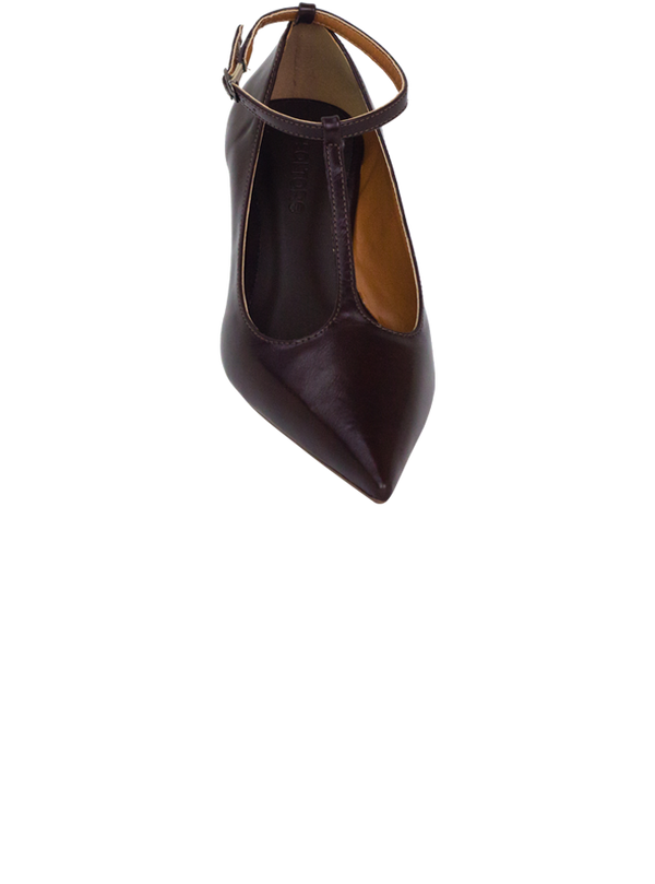 Scarpin Mia Marrom com T-Bar e Salto 5cm