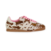 Tênis Betina Off White em Couro Pêlo Animal Print