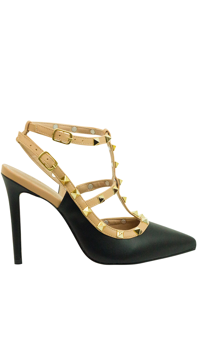 Scarpin Mona High Preto/nude