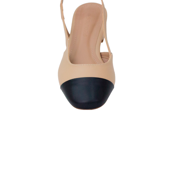 Sapatilha Vonda Flat Amendoa/preto