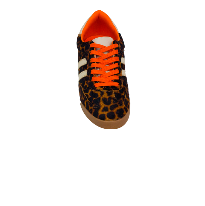 Tênis Betina Onça em Couro Pêlo Animal Print