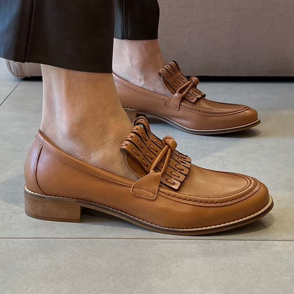 Mocassim Soho Caramelo com Franja Artesanal