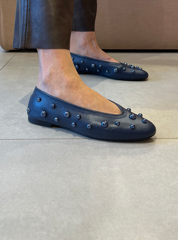 Sapatilhas Ruth Sap Azul com Esferas Metalizadas