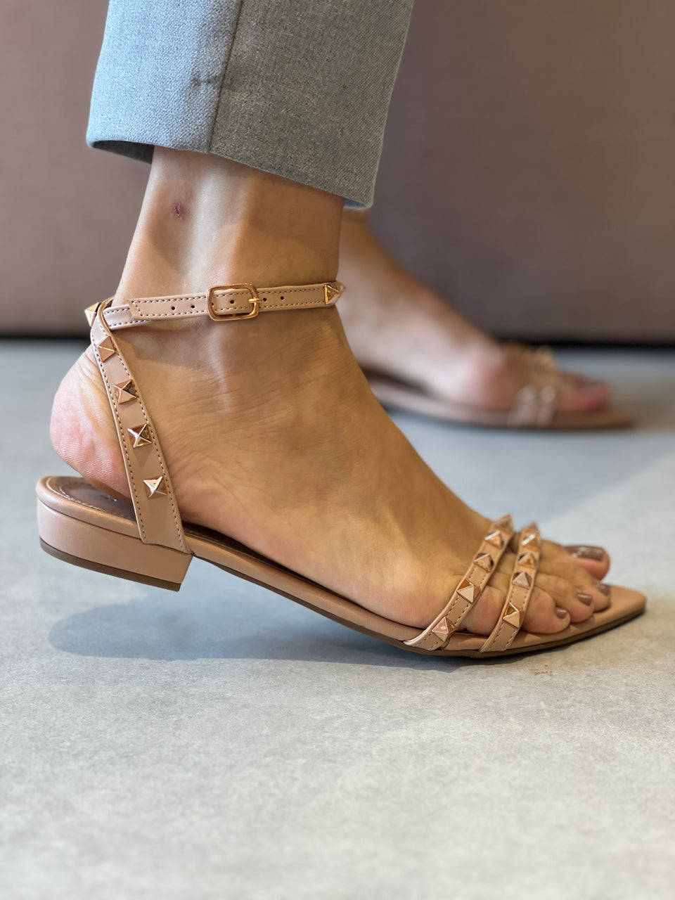 Rasteiras Juli Flat Nude