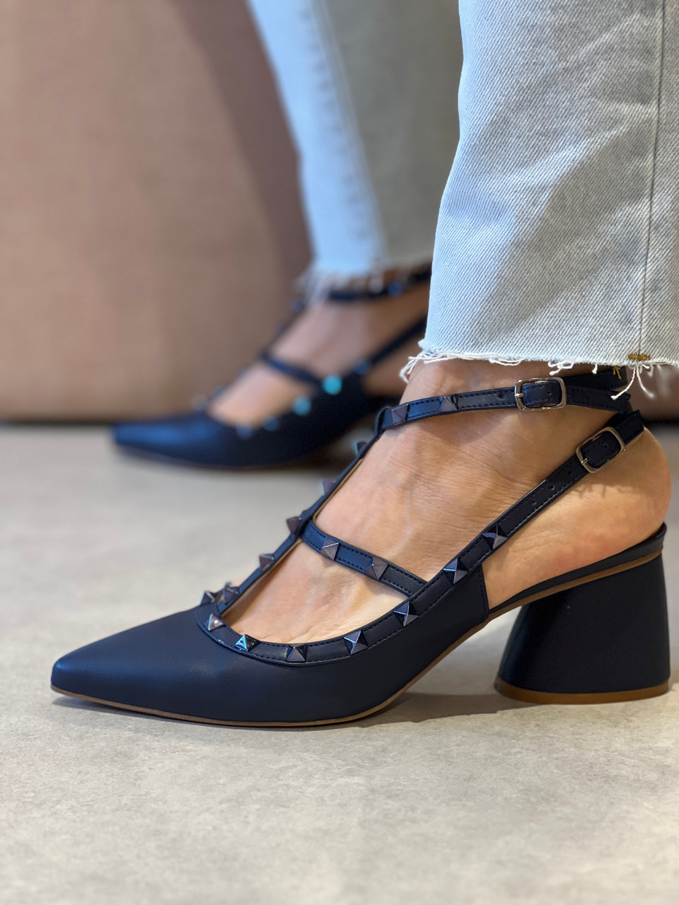 Scarpin Mona Low Azul