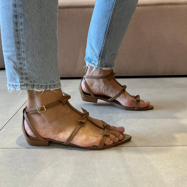 Rasteira Ivy Flat Caramelo