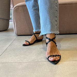 Rasteira Brenda Flat Preto