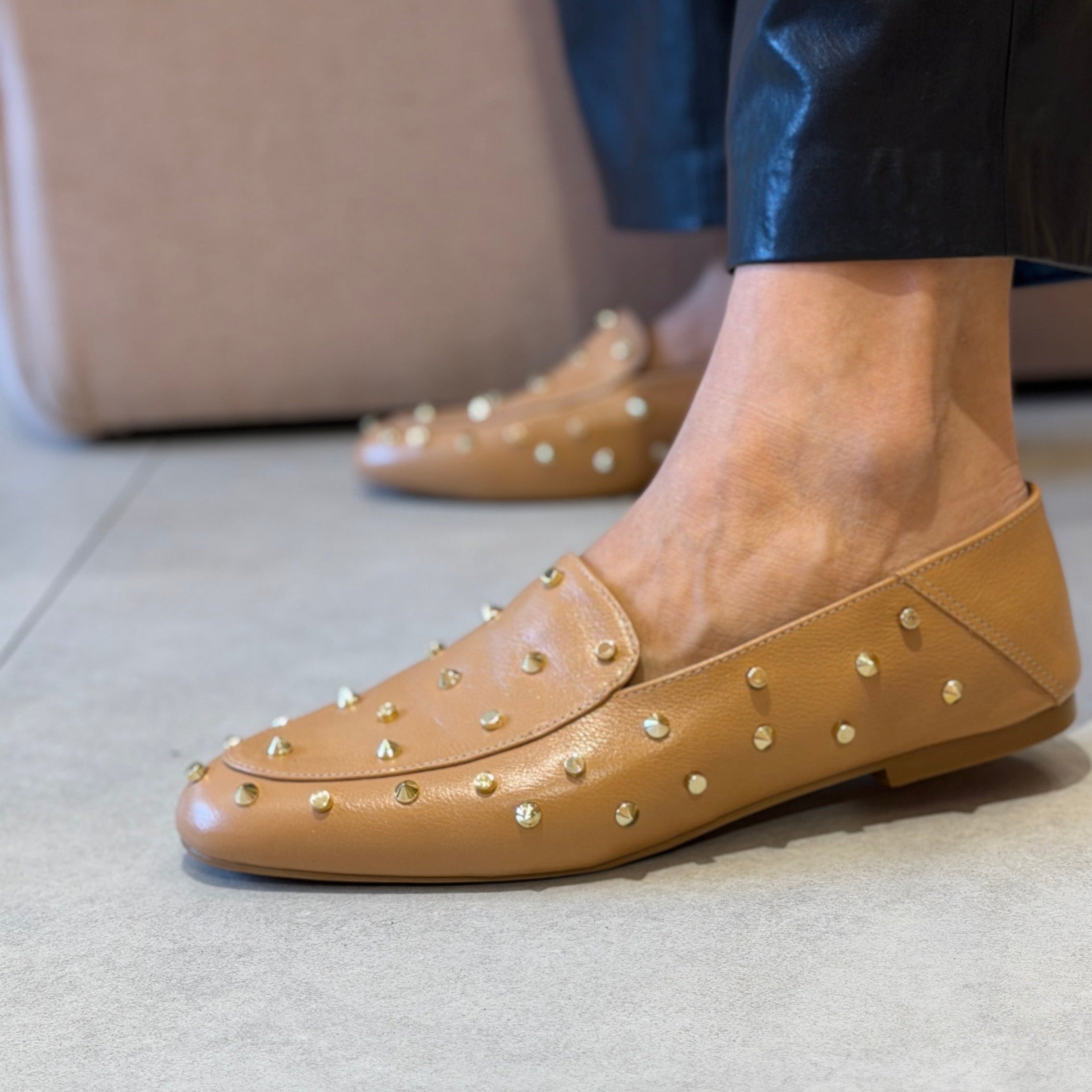 茉莉　so キャメル Mocassim Minimalista Sem Salto Velma Caramelo | Saltare – Saltare