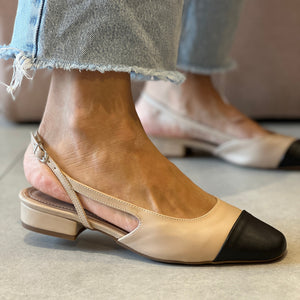 Sapatilha Vonda Flat Amendoa/preto