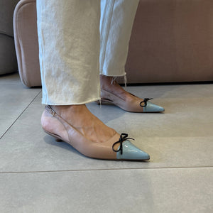 Scarpin Clotilde Nude/Azul