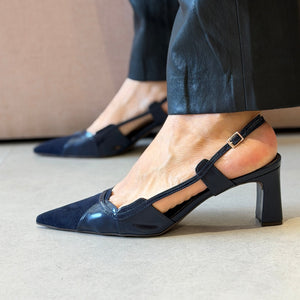 Scarpin Flor Azul