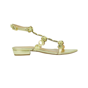 Rasteiras Francine Flat Dourado