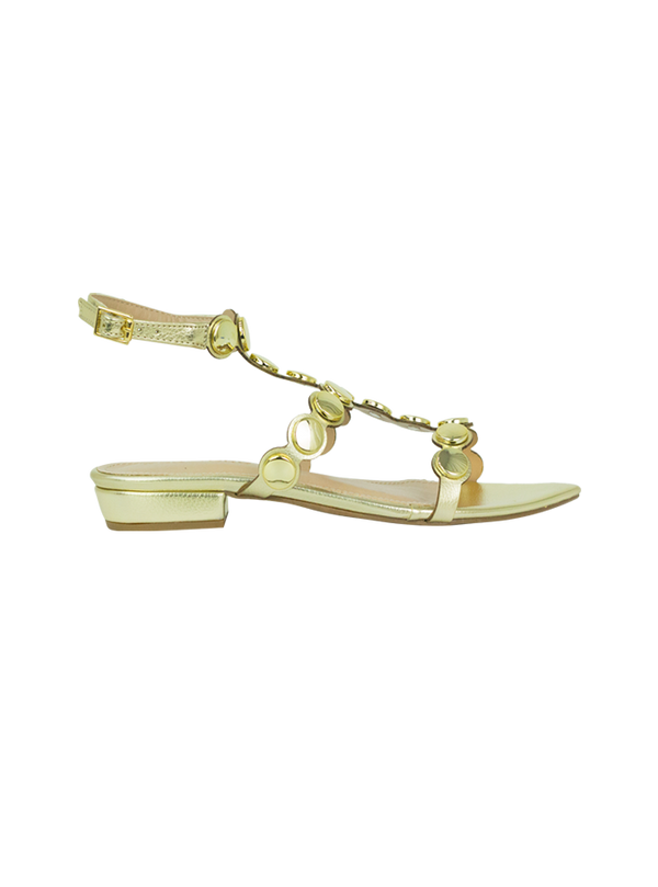 Rasteiras Francine Flat Dourado