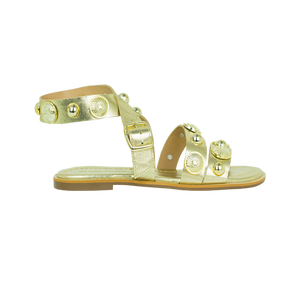 Rasteiras Celeste Dourado